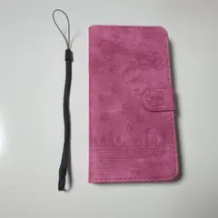 iPhone 14Pro 手帳型ケース 花と猫のデザイン