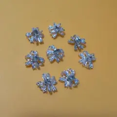 リボン型シルバー ネイルパーツ 8こ