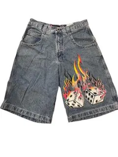 00s 極太 JNCO バギーデニムショーツ ドラゴン刺繍 B系 y2k sk8 - メルカリ