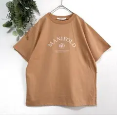 ルノンキュールエンブレムプリントTシャツ オレンジ 新品 半袖 コットン混のサムネイル