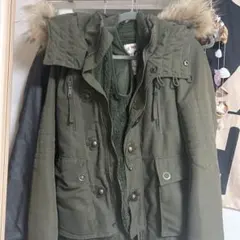 ファー付きオリーブグリーンモッズコート SLY