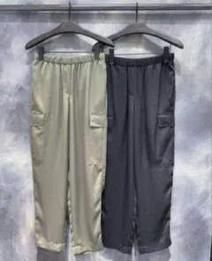 美品　Theory 21ss イージー プルオンカーゴパンツ サテン カーキ　Pのサムネイル