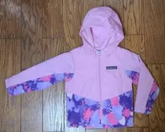 【美品】Columbia フード付きフリースジャケット ピンク 100cm