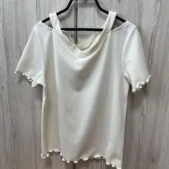 新品　ルーデルー　肩あきレース半袖リブカットソーのサムネイル
