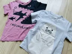 西松屋　サメデザインTシャツ　八景島シーパラダイス　アザラシTシャツ　130のサムネイル