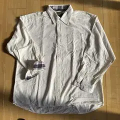 コーデュロイ長袖シャツ　白　ホワイト　３Ｌ　イオン　トップバリュー