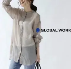 GLOBALWORK グローバルワークシアーバンド カラーシャツ シアーシャツ