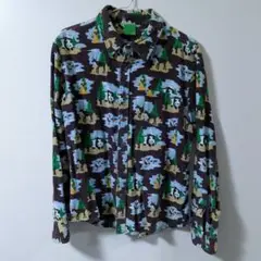 ENJOI / エンジョイ ネルシャツ 総柄 パンダ アニマル Sサイズ