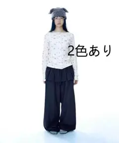 Coyseio コイセイオ ストレッチダークネイビー ワイドパンツ M /p4