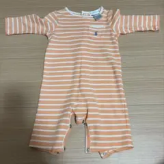 Ralph Lauren オレンジストライプロンパース 3M
