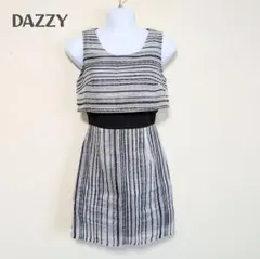 ​【DAZZY】ボーダー柄 切替 ミニワンピース モノトーン キャバ ドレス