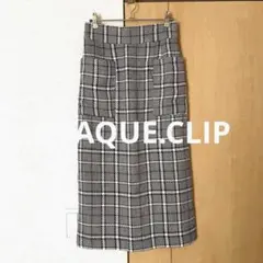 OPAQUE.CLIPチェック タイト ハイウエスト ロングスカート