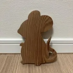 木製 ネズミ 置物 オブジェ