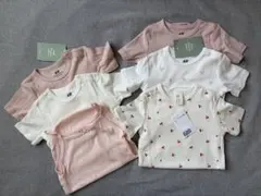 H&M オーガニックコットンロンパース6枚セット　80・90