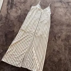 キャミワンピース ホワイト/ブラック ストライプ　春夏　Sサイズ 224