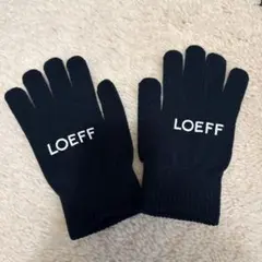 LOEFF ブラック ニットグローブ 5本指