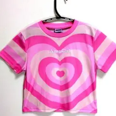 ANAP GIRL ハート柄 Tシャツ Mサイズ身長155〜165㌢(タグ記載)
