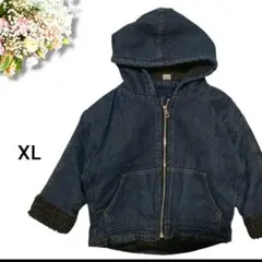 デニム ボアジャケット ジップアップ ショート丈 XLサイズ