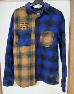 ELEMENT チェック柄シャツ Sサイズ オレンジ/ブルー