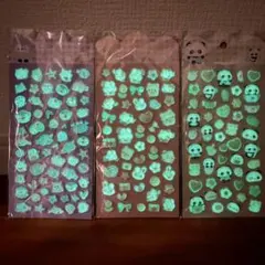 ぷくぷくシール3D夜光立体シール　ボンボンドロップシール　3枚セット手帳シール