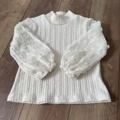 SHEIN アイボリー レース長袖トップス 110