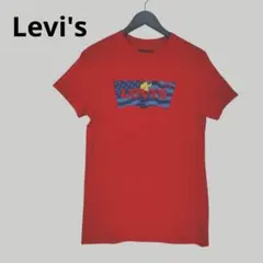 Levi's◆メンズ 半袖 プリント Tシャツ【S】レッド アメリカ 春夏