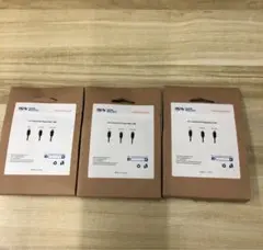 3in1 充電ケーブル シルバー 1.2メートル 高品質 アダプタ 3本