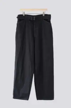 COMOLI ベルテッドデニムパンツ BLACK size1のサムネイル