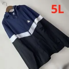 訳あり5Lサイズメンズ胸反射プリントストレッチパーカージャケット　ネイビー黒