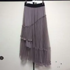 フレアロングスカート パープル チュール　アクシーズファム　ポエティック