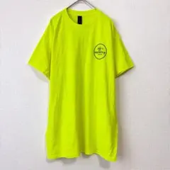 半袖Tシャツ クルーネック サークルロゴ プリント L~XL相当 黄 イエロー
