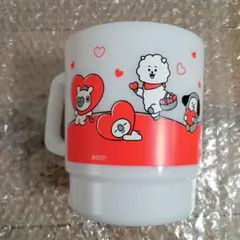 BT21 キャラクター マグカップ白×赤
