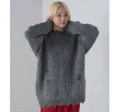 カスタネ ウィムジック ダメージリバーシブルシャギーニットPO