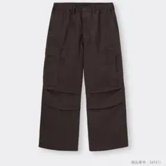 スーパーワイドカーゴパンツ／GU／ダークブラウン／M