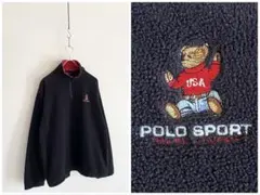 80s-90s ラルフローレン ポロスポーツ/ポロベア刺繍 プルオーバーフリース