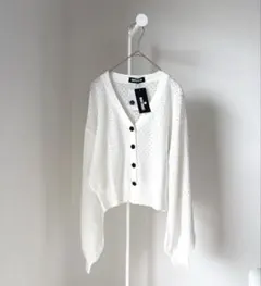 未使用タグ付 MARYQUANT 透かし編み コンパクト カーディガン 羽織 Mのサムネイル