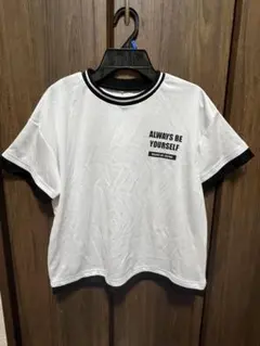 ホワイト Tシャツ メッセージプリント