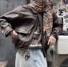 90's 短丈レザージャケット　City boy