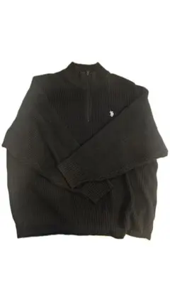 U.S. POLO ASSN. ハーフジップニット ブラック Lのサムネイル