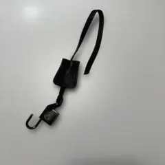 ジョルジオアルマーニ南京錠レザー フック付きキーホルダー 黒
