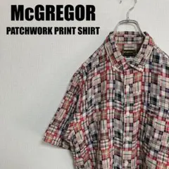McGREGORパッチワークプリントボタンダウンシャツ半袖LLマクレガー美品XLのサムネイル