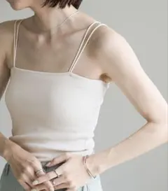 セレクトモカ/ダブルストラップカップ付きキャミソール/フリーサイズ/アイボリー