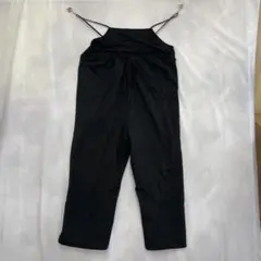 GU オールインワン ブラック シンプル 無地 人気 ワイド レディース L