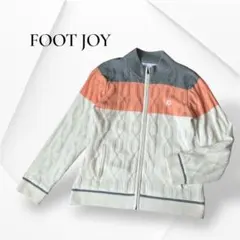 フットジョイ ケーブル編みジップアップジャケット ウール混 白系 ゴルフ L