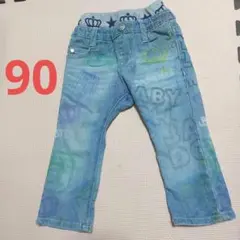 ベビードール　グラフィティ風プリント デニムパンツ