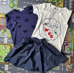 3can4on Tシャツ　白Tショートパンツ3点　まとめ売り　120〜130のサムネイル