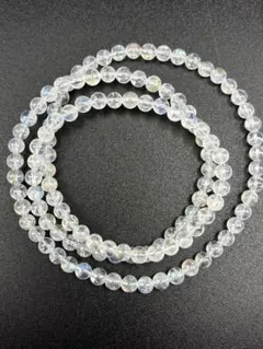 ムーンストーン３連ブレスレット 超高品質鑑定書付きNO116