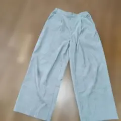 パンツ　ワイド　コーデュロイ　グリーン　ブルー　M