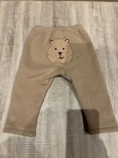 GAP babyGAP 裏起毛 パンツ ズボン 70 ロゴ入り ベージュ