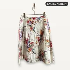 zY319【L】LAURA ASHLEY ひざ丈スカート 花柄 ロング フレアのサムネイル